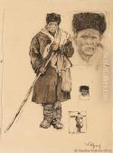 Studium Chlopa Ukrainskiego by Leon Wyczolkowski