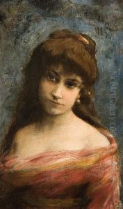 Young Lady Portrait by Leon Wyczolkowski
