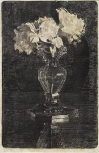 Peonie W Krysztalowym Wazonie by Leon Wyczolkowski