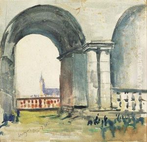 Widok Z Podworza Sobieskiego Na Kosciol Mariacki W Krakowie by Leon Wyczolkowski