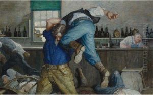 Waite Seized Him And Swung Him
On High Amid A Volley Of Terrifiedoaths And Then Dashed Him Down And
Away by Newell Convers Wyeth