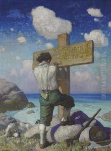 --and Making It Into A Great Cross, I Set It Up On The Shore Where I First Landed-- by Newell Convers Wyeth