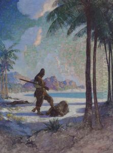 --and Then He Kneeled Down
Again, Kissed The Ground, And Taking Me By The Foot, Set My Foot Upon
His Head-- by Newell Convers Wyeth
