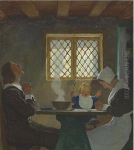 Thanksgiving Day (early New England) by Newell Convers Wyeth