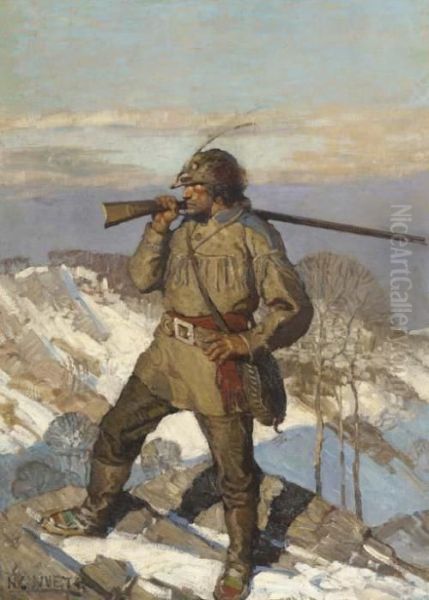 Popular Magazine Cover Illustration ('the Frontiersman') - view 1