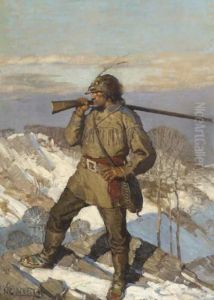 Popular Magazine Cover Illustration ('the Frontiersman')