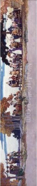 The Thanksgiving Feast And
Thanksgiving With The Indians: Study For The Metropolitan Life Murals - view 1
