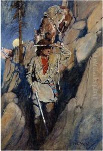 Jim Bridger Was Little Used To The Phenomena Of Towns And Cities by Newell Convers Wyeth