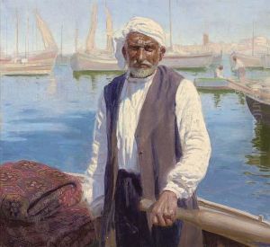 A Carpet Merchant On The Bosphorus by Feliks M. Wygrzywalski