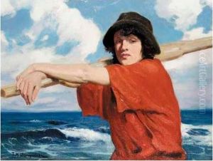Girl In A Red Shirt by Feliks M. Wygrzywalski