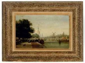 Along The Banks Of The River Amstel, Amsterdam by William Wyld