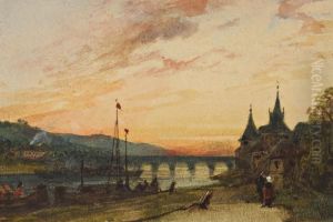 Paysage A La Riviere Et Au Chateau Paysage A La Riviere Et Au Chateau
