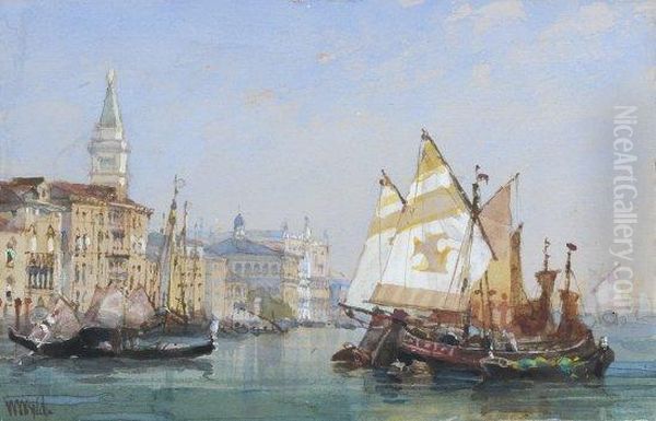 Gondoles Et Bragossi Sur Le Bassin De Saint Marc, Venise - view 1