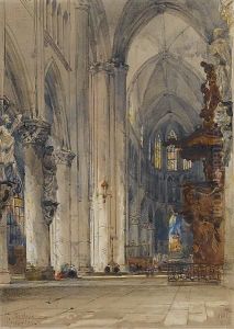 Interior Of St. Gudule, Brussels by William Wyld