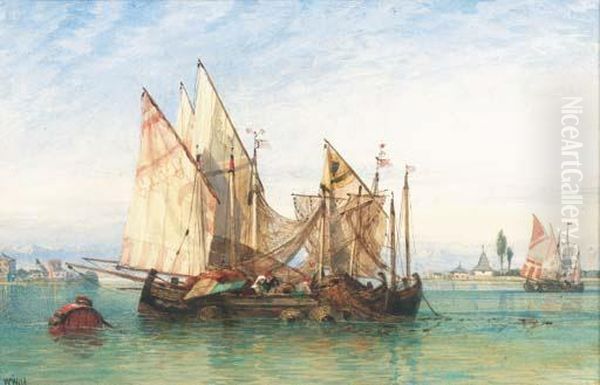 Fishing Vessels Off The Venetian Lagoon - view 1