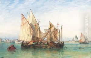 Fishing Vessels Off The Venetian Lagoon by William Wyld