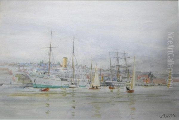 The Medina River At Cowes With The Steam Yacht Liberty And The Tall Ship Fantome - view 1