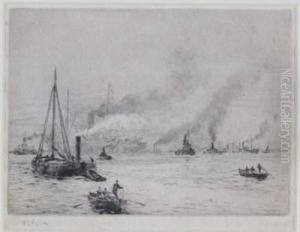 Shipping On The Mersey by William Lionel Wyllie