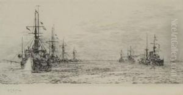 How The Fleet Came To Anchor - view 1