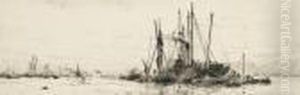 A Collier On The Medway by William Lionel Wyllie