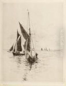Estuary Scene With Beached Fishing Boat Estuary Scene With Beached Fishing Boat