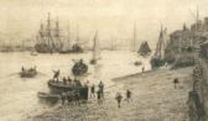 The Sea Scouts Rowing Out To The Hms Victory by William Lionel Wyllie