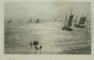 Yachts In The Bay Of St. Michael by William Lionel Wyllie