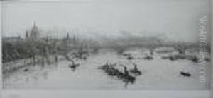 Barges Near Blackfriars Bridge