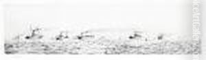 Convoy At Sea; by William Lionel Wyllie