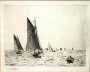 Fishing Boats On Hamilton Bank by William Lionel Wyllie