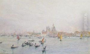 The Giudecca, Venice With Santamaria Della Salute And The Mouth Of The Grand Canal by William Lionel Wyllie