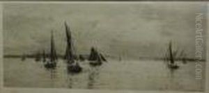 Fishing Boats In The Firth Of Forth by William Lionel Wyllie