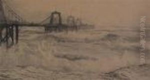 The Chain Pier At Brighton by William Lionel Wyllie