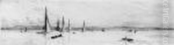 Racing Yachts Drifting Along On The Tide - view 1