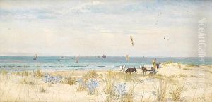 Harvesting The Land And The Sea;
 Men Working On The Dunes And In The Fishing Fleet Offshore
