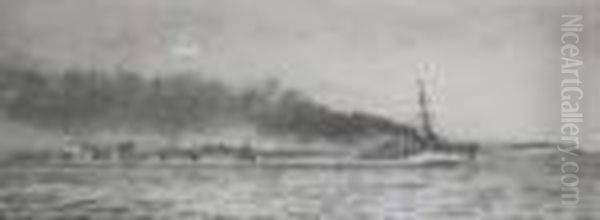 Destroyers In Convoy Under Fire - view 1