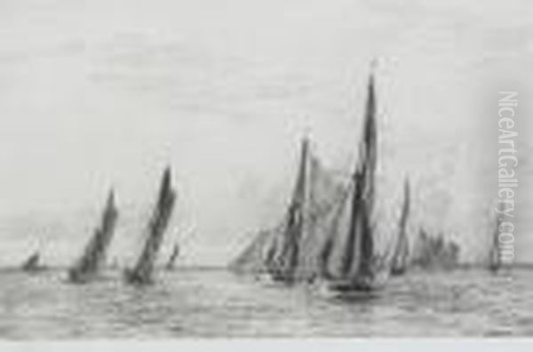 Thames Barges In The Thames Estuary - view 1