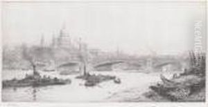 Blackfriars Bridge With St Paul's Beyond by William Lionel Wyllie