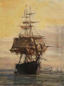 Threemaster On A Calm Sea Threemaster On A Calm Sea