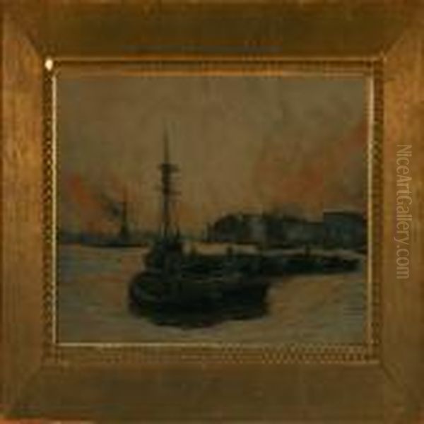 Coal Barges At Rotherhithe, London - view 1