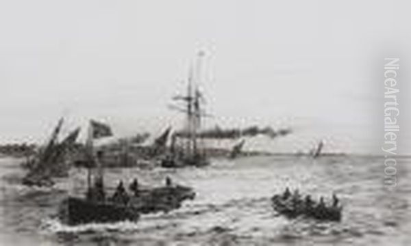 Tug Towing Lighters - view 1