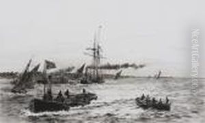 Tug Towing Lighters by William Lionel Wyllie