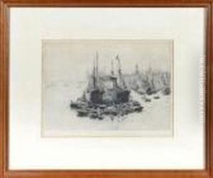 Ships And Dumb Barges On The Thames by William Lionel Wyllie