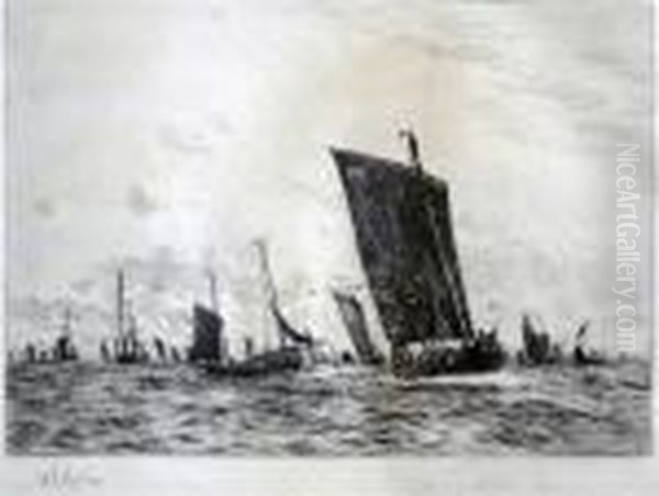 Fishing Boats At Sea - view 1