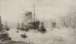 A Liner Entering Liverpool by William Lionel Wyllie