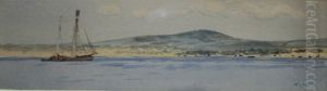 Coastal Scene With A Sailing Vessel by William Lionel Wyllie