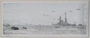 A Ship With Fighter Planes by William Lionel Wyllie