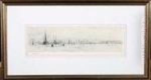 "davenport" - Drypoint Etching, Signed In Pencil.