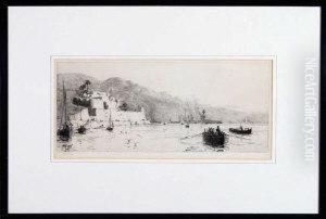 A View In A Mediterranean Port With French Sailors Rowing Out To A Destroyer