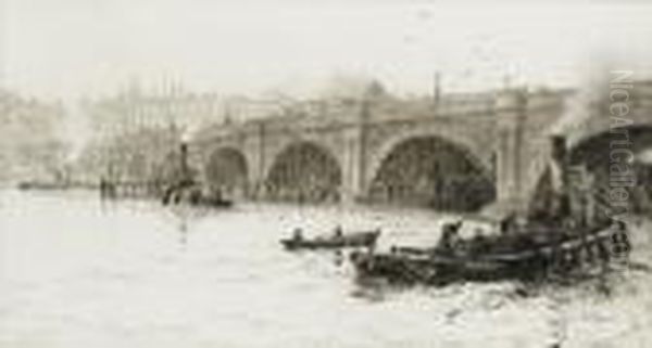 Old Waterloo Bridge From The South Bank - view 1